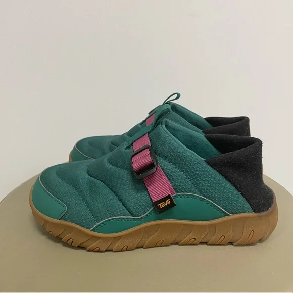 Teva Women's Teal and Magenta Mules - Picture 3 of 8
